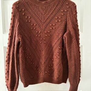 Women's Sezane Brown Wool Knit Sweater